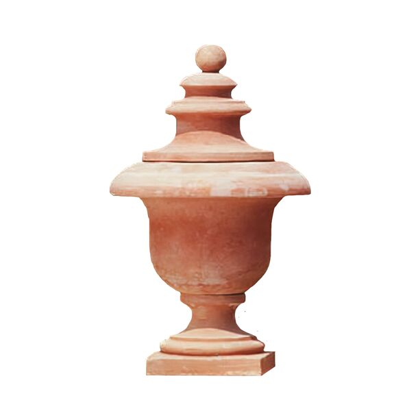 Gartenamphore Terracotta mit Deckel - Condivi