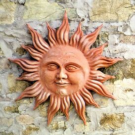 Terracotta Sonnen Relief für die Wand - Sole