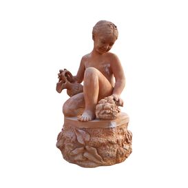 Schne Statue aus Terrakotta mit Podest - Gia