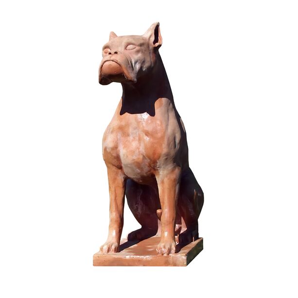 Große Hunde Skulptur aus Terrakotta - Cane