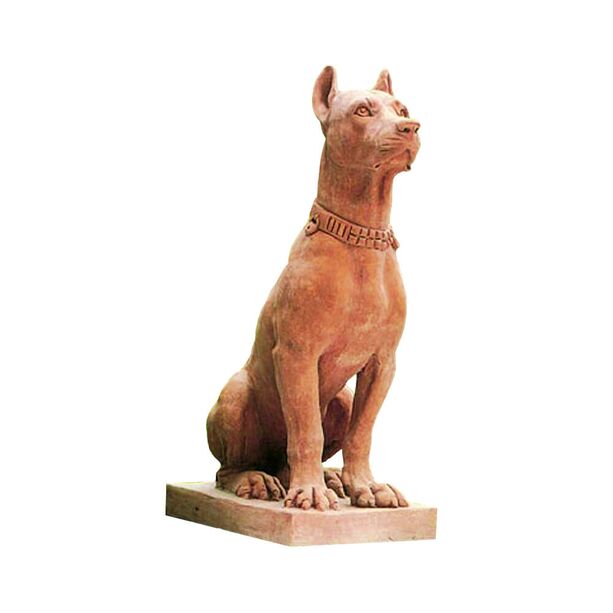 Krftige Hundefigur aus Terrakotta - Cane Seduto