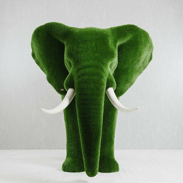 Riesige Elefantenskulptur - Topiary - Kunststoff - grün - Winifred
