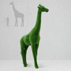 XXL Gartenskulptur Giraffe - lebensgro - Topiary - grn...