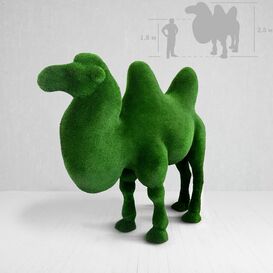 Skulptur Kamel aus Glasfaserkunststoff & Kunstrasen -...