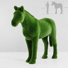 XXL Gartenfigur Pferd - Topiary - GFK & Kunstrasen -...