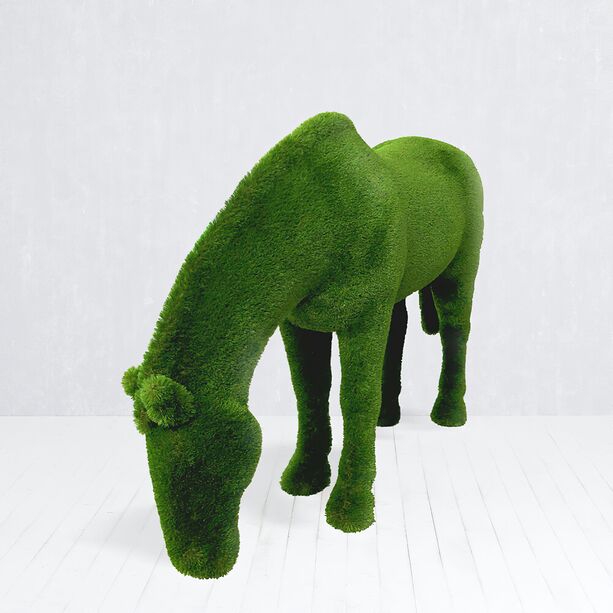 Garten Skulptur grasendes Pferd - Topiary - GFK & Kunstrasen - Pablito