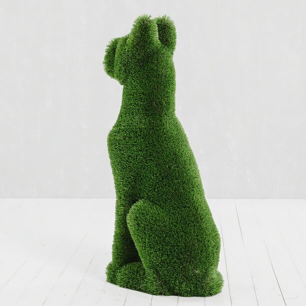 Gartenfigur sitzender Hund - Topiary - GFK & Kunstrasen - Herkol