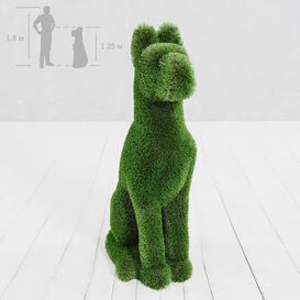 Gartenfigur sitzender Hund - Topiary - GFK & Kunstrasen -...