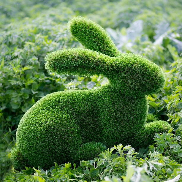 Liegender Hase als Gartenfigur - Topiary - Kunststoff - Hilka