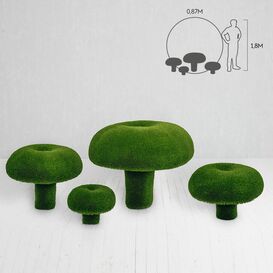 Gartenplastik Pilz - Formschnitt - GFK & Kunstrasen - Felka
