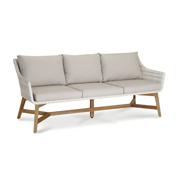 3-Sitzer Lounge Gartensofa aus Teakholz und Rattan - Sofa Vimen