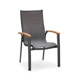 Stilvoller Stapelstuhl aus Ergotex und Aluminium - Stuhl...