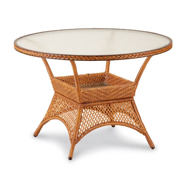 110cm Bestolan-Tisch mit Ablage und Glasplatte - Tisch Fiscina