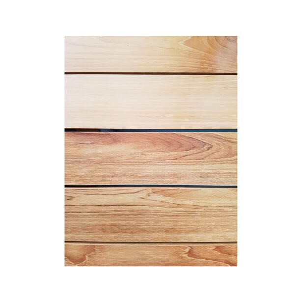 Aluminium-Gartentisch mit Teak-Holz Platte - Tisch Spirabilis / 76x160x90cm (HxBxT) / Anthrazit