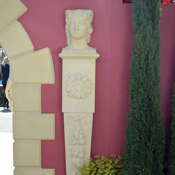 Wand Stein Skulptur fr Trrahmen mit Bste - Helianthus