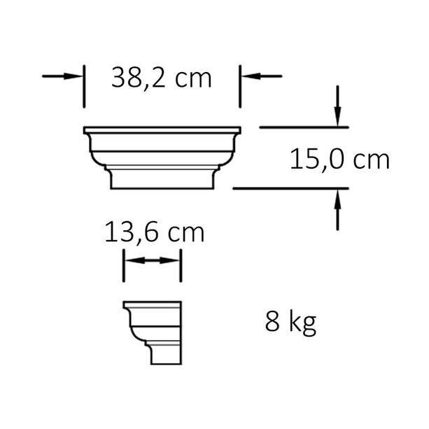 Toskanisches Kapitell fr Pilaster aus Sandsteinguss - Seomil