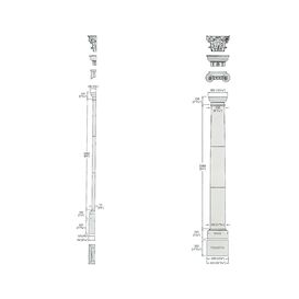 Kapitell und toskanische Pilaster aus Sandsteinguss -...