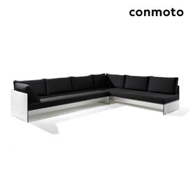 Modernes HPL Ecksofa f�r Loungeecke mit Polster - Riva Ecksofa / Anthrazit / Auflagen anthrazit
