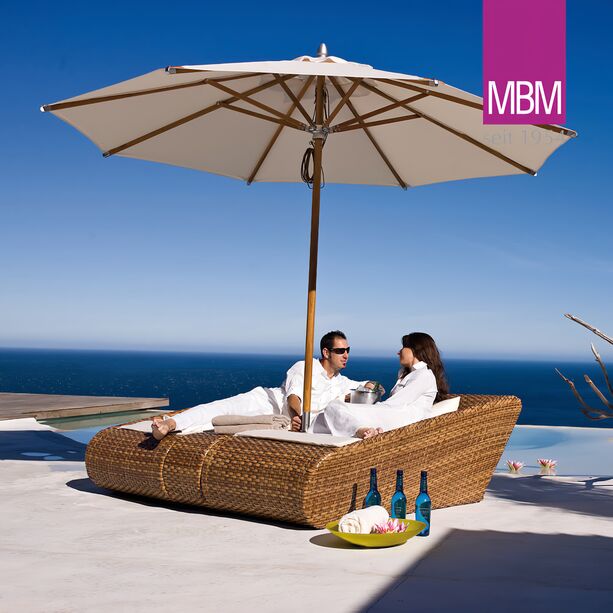 Lounge Relaxliege rechts für Terrasse - MBM - Alu & Geflecht Rattanoptik - braun - Madrigal Relax-Lounge rechts