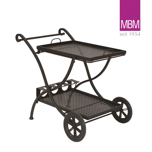 Tisch rollbar für Garten & Terrasse - MBM - Metall/Eisen - antik - 94x65x82cm - Servierwagen