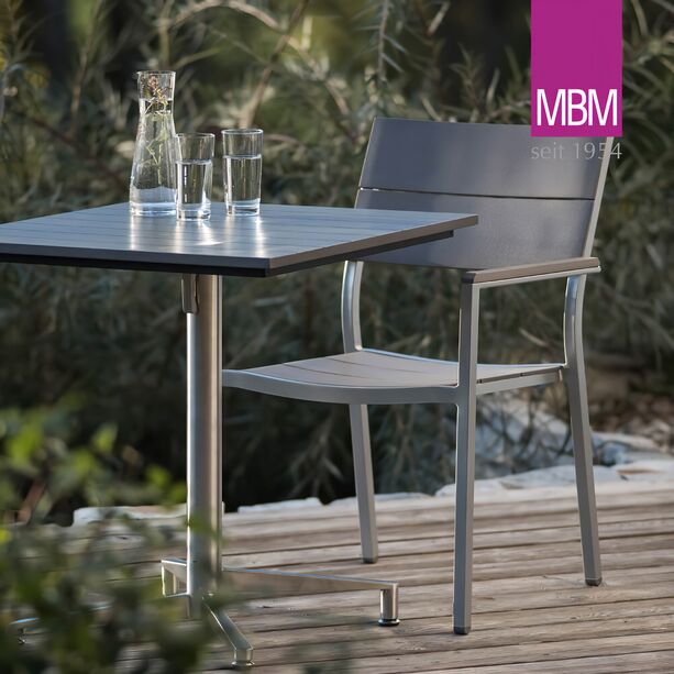 Gartenstuhl mit Armlehnen - MBM - Metall & Resysta - modern - Sessel Brisbane