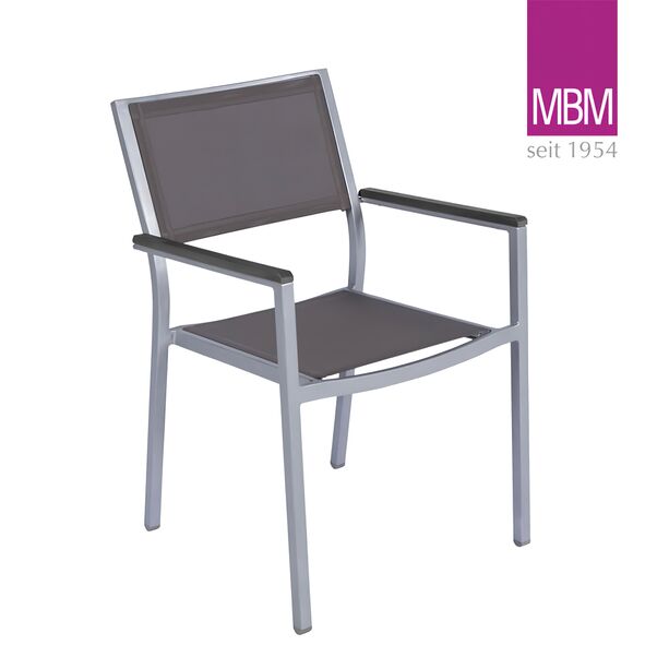 Moderner Gartenstuhl von MBM - Metall, Resysta & Outdoorgewebe - Sessel Brisbane