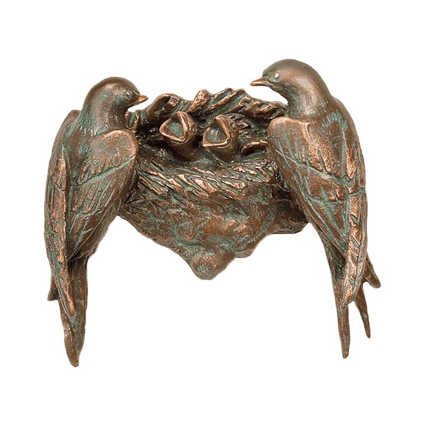 Vogelnest aus Bronze für die Wand - Schwalben - Schwalbennest