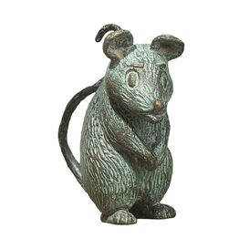 Robuste Tierskulptur Maus aus Bronze - klein - Maus