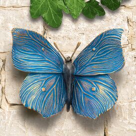 Blauer Bronze Schmetterling zur Wandbefestigung -...
