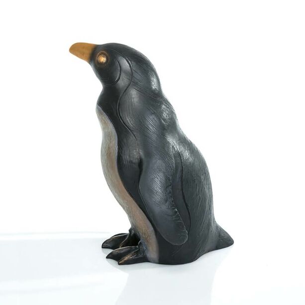 Bronze Pinguin Tierfigur als Gartendekoration - Pinguin