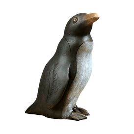 Bronze Pinguin Tierfigur als Gartendekoration - Pinguin