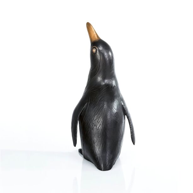 Robuste Gartenskulptur Pinguin aus Bronze - Pinguin