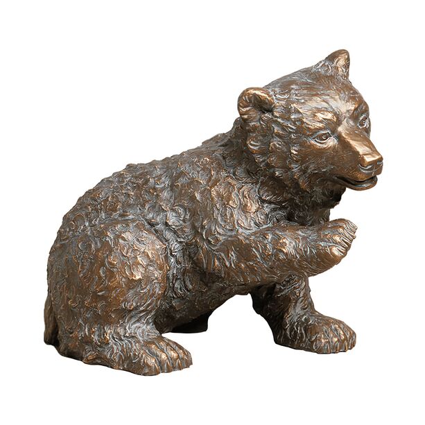 Bronze Tierfigur Bärenjungtier mit Patina - Bär Jungtier