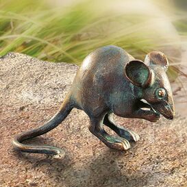 Klassische Mäusefigur aus Bronze - wetterfest - Maus