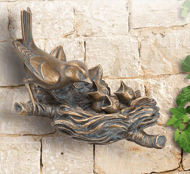 Set aus 2 Bronze Finkenfiguren fr die Wand - Finken