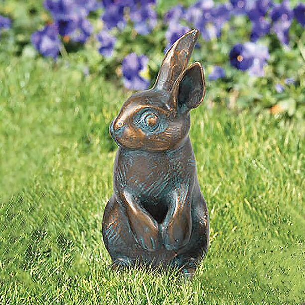 Stilvolle Kaninchenstatue - Bronze mit Patina - Kaninchen