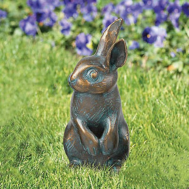 Bronze Kaninchenfiguren 3er Set - wetterfest - Kaninchen Set