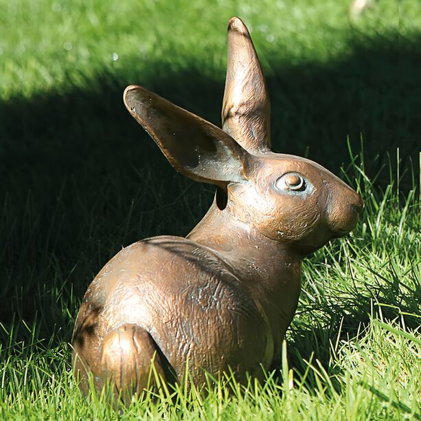 Garten Hasen Figur aus robuster Bronze - Hase