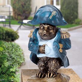 Garten Bronzefigur Maulwurf als Napoleon - Maulwurf