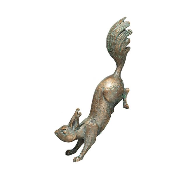 Besondere Bronze Tier Gartenfigur mit Patina - Eichhörnchen
