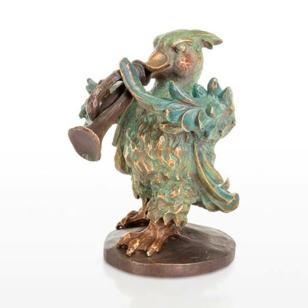 Garten Entenfigur aus Bronze mit Trompete - Trompeter