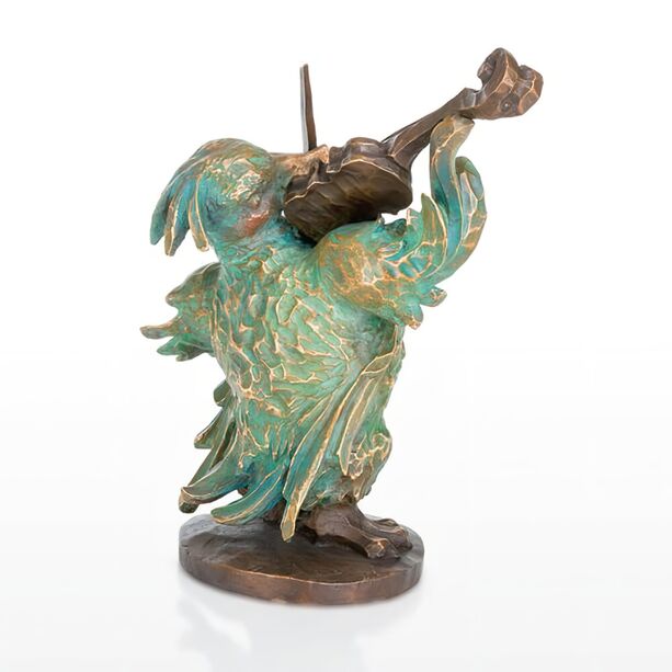 Garten Entenfigur aus Bronze mit Geige - Geiger