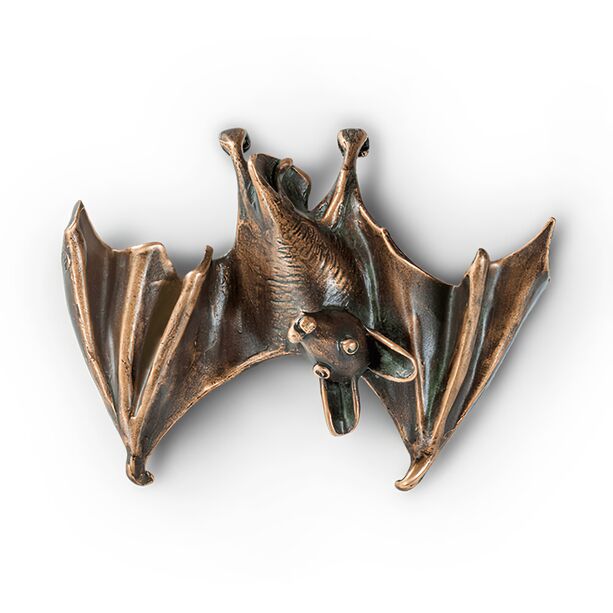 Tierfigur für die Wand - robuste Bronzeskulptur - Fledermaus