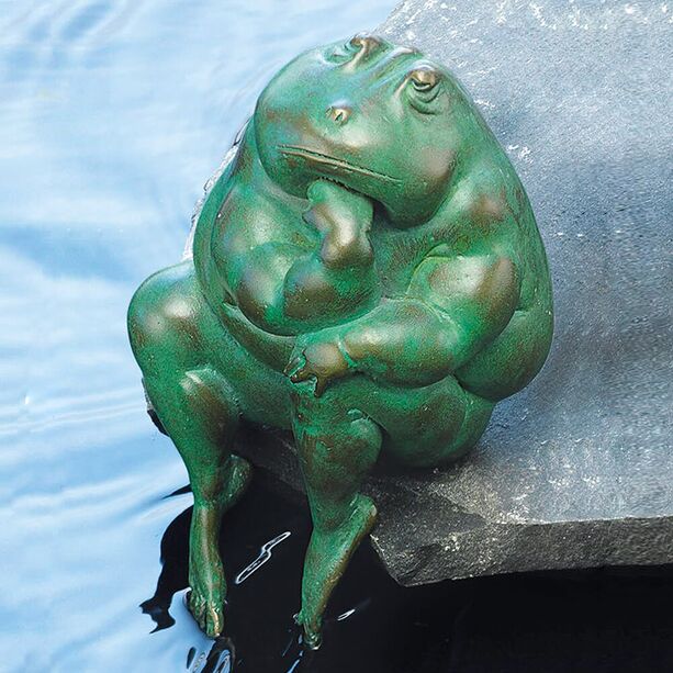 Nachdenklicher Frosch als Bronze Gartenfigur - Erwin