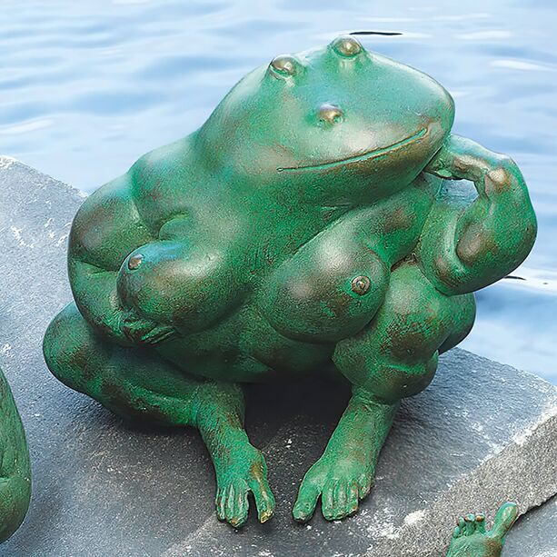 Sitzende Tierfigur - Froschskulptur aus Bronze - Waldtraud