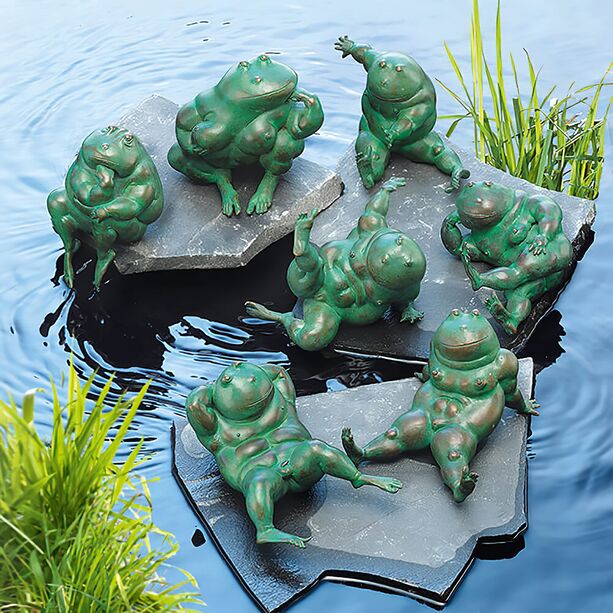 Sitzende Tierfigur - Froschskulptur aus Bronze - Waldtraud