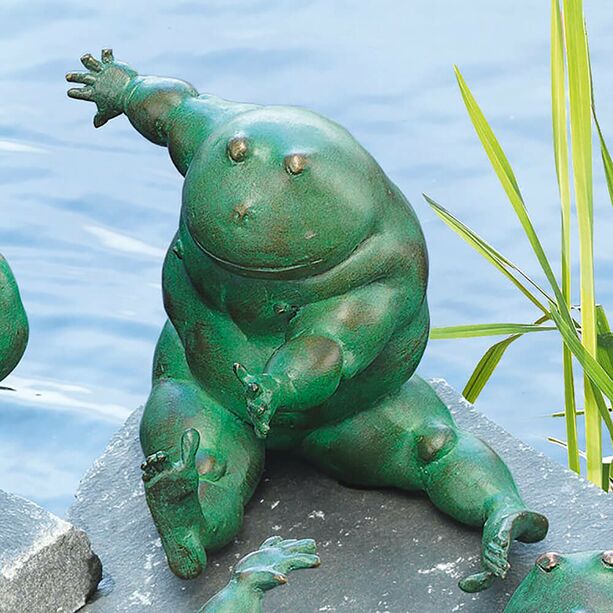 Tierfigur Frosch für Gartenteich aus Bronze - Paulina