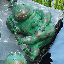 Denker Frosch Bronzeskulptur fr Gartenteiche - Martha