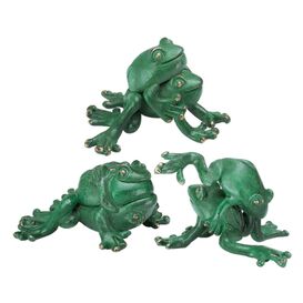 Tierfiguren Set - 3 Bronze Froschskulpturen - Laubfrsche...