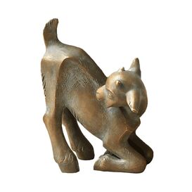 Tierfigur junge Ziege kniend aus robuster Bronze - Zicklein